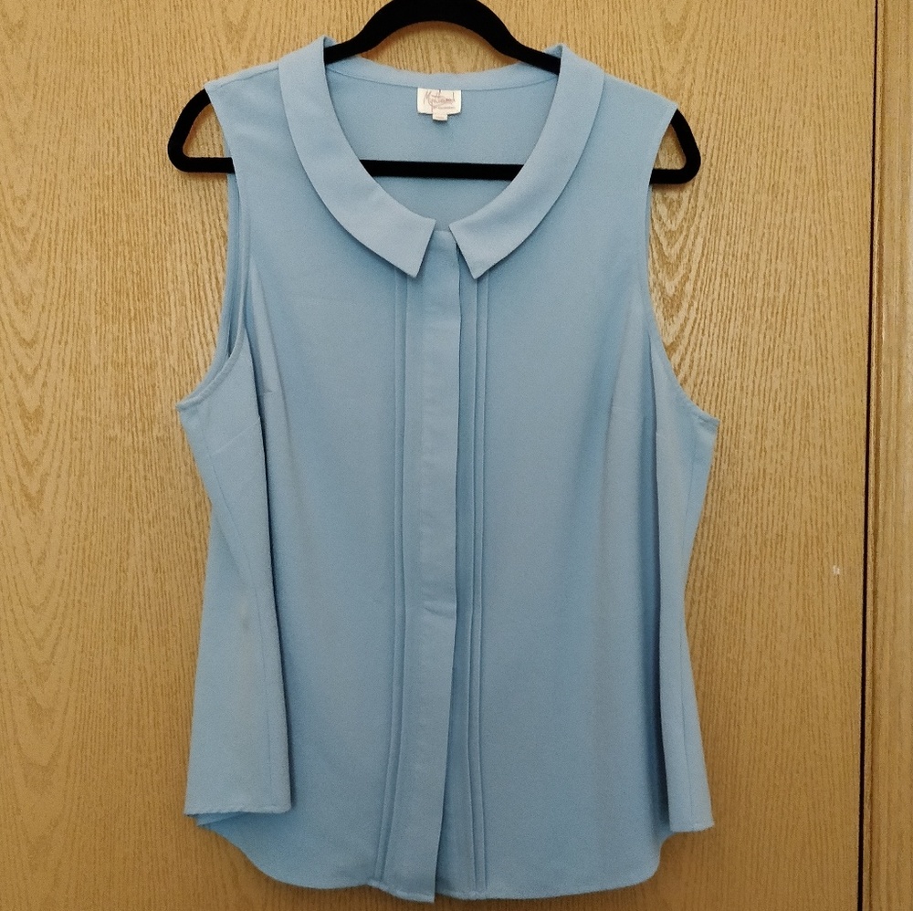 Modcloth Collared Tank Blouse with Front Detail